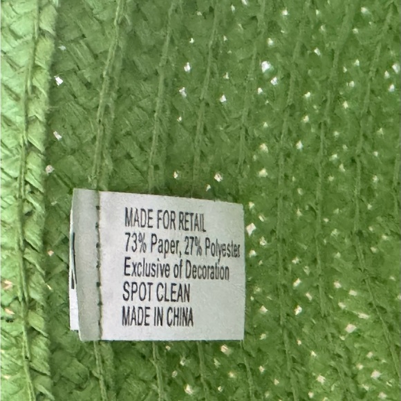 Fedora Vibrant Green Women's Straw Hat with green Ribbon Band Size OS - Picture 5 of 7